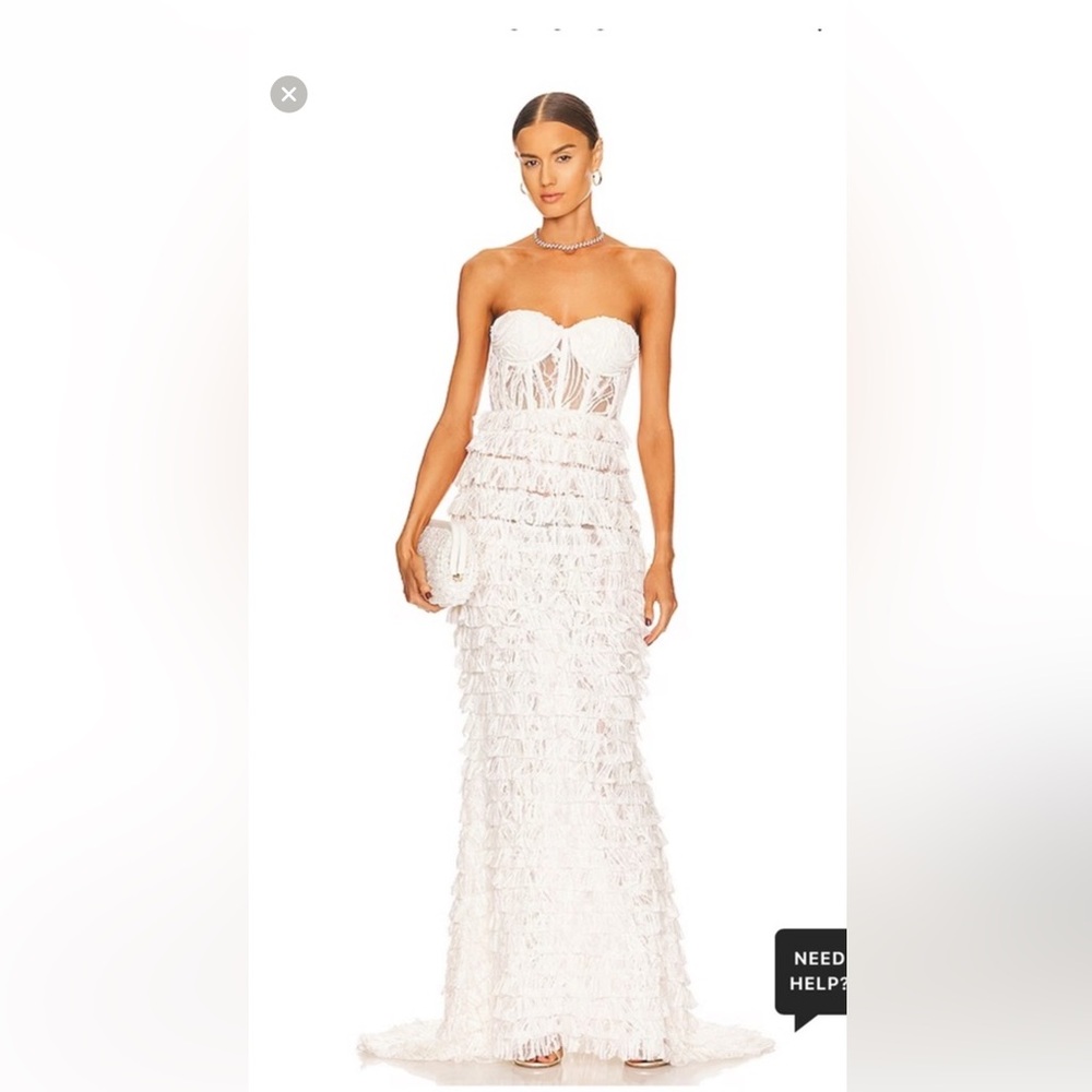 Retrofete Irini Dress White Strapless Wedding Dress